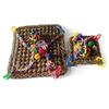 Bird Toys Foraging Wall Toy Hanging Seagrass Woven Climbing Mat with Colorful Chew Toys for Lovebirds Finches Conures