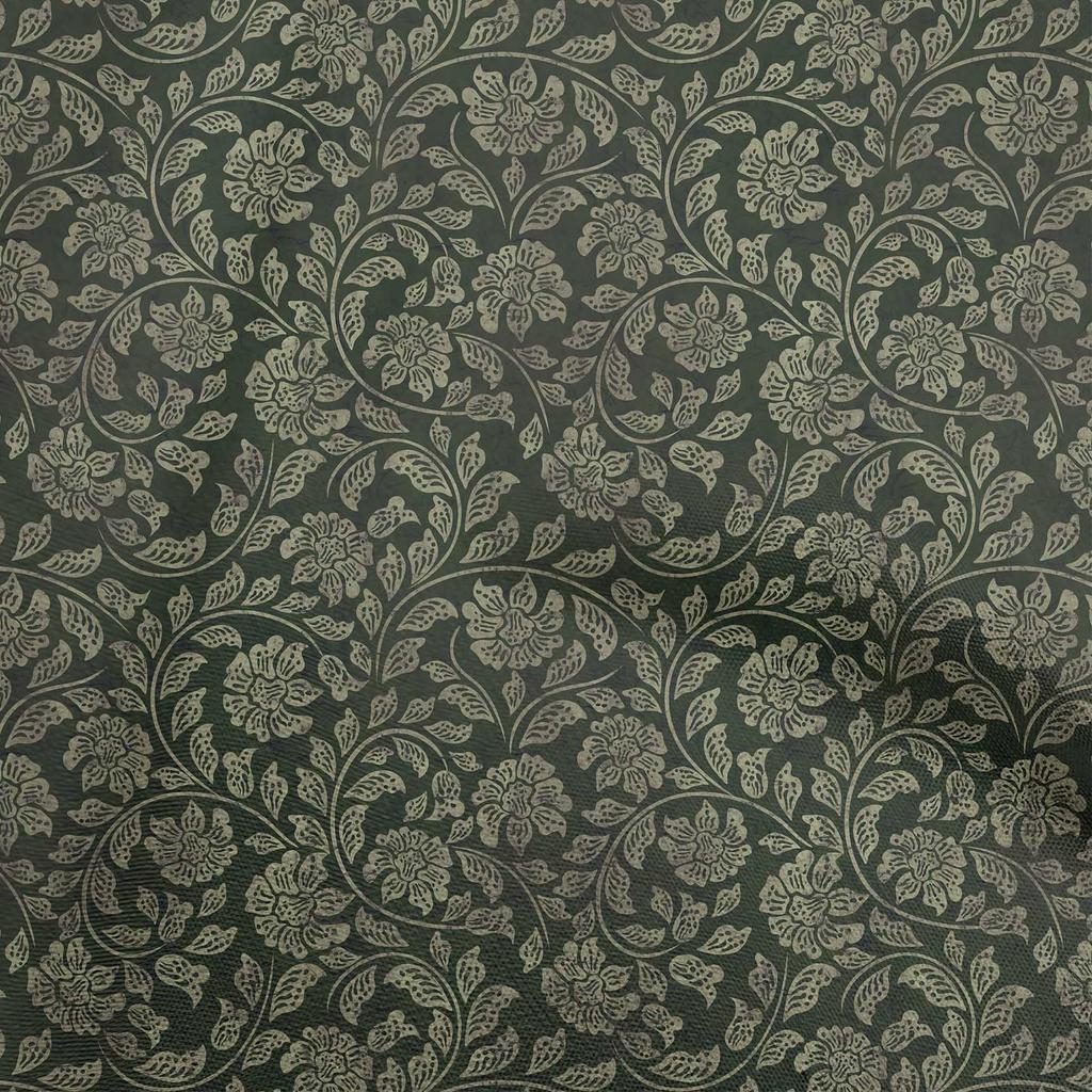 oneOone Cotton Flex Brown Fabric Asian Batik Floral Fabric For Sewing Printed Craft Fabric By The Yard 40 Inch