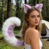 Realistic Foxes Tail And Ears Set For Women Cosplay Faux Furs Costume Headband and Tail Convention Role Play Accessories