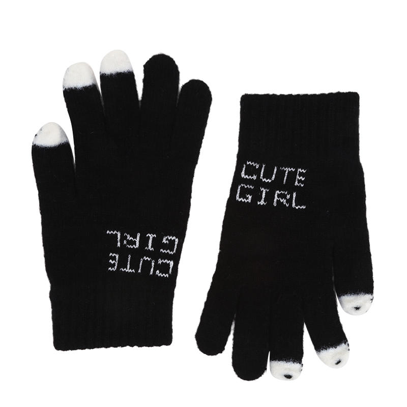 Offene Fingerhandschuhe Winter Warm Offene Fingerhandschuhe Damen Niedliche Panda Fingerspitzen Touchscreen Handschuhe Warme Outdoor Strickhandschuhe