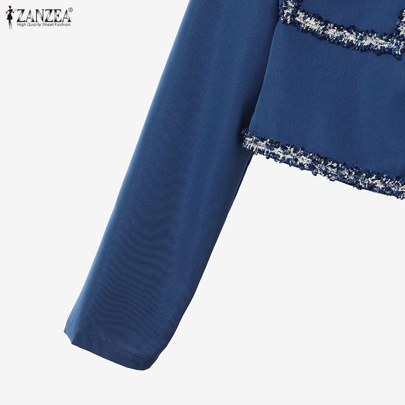 ZANZEA Women Casual Long Sleeve Blouse and Long Skirts Elegant Two Piece Suit Sets