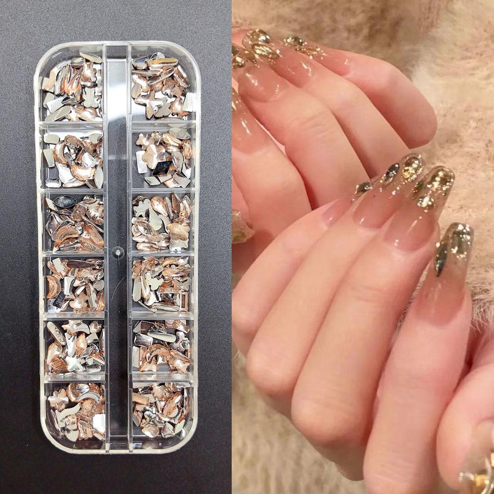 Nail Art Accessories Mini Nail Drills Color Special-Shaped Flat Bottom Drills White Pink Champagne Super Flash Nail Accessories