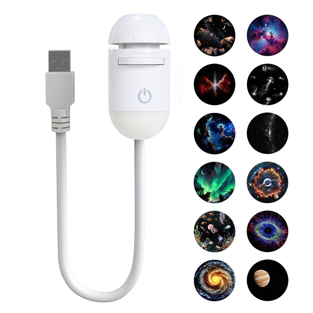 NEW 2-in-1 Mini Galaxy Star Projector Night Light Dual Use HD Romantic Ambient Lamp USB Powered for Car Interior & Bedroom Decor