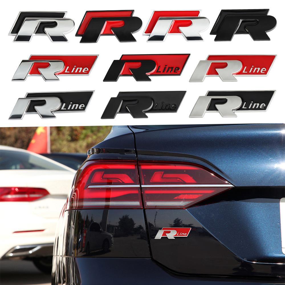 Car Front Grille Emblem Metal Sticker Trunk Decoration Badge For Volkswagen VW R Golf Passat Jetta Tiguan Polo Bora Beetle Rline PP8