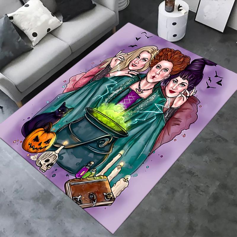 Office Rug Witches, Halloween theme 3D Printed Anti-Slip Rug-Machine Washable for Living Room