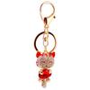 Cute Lucky Cat Diamond Keychain for Women's Bags - Kitten Metal Pendant
