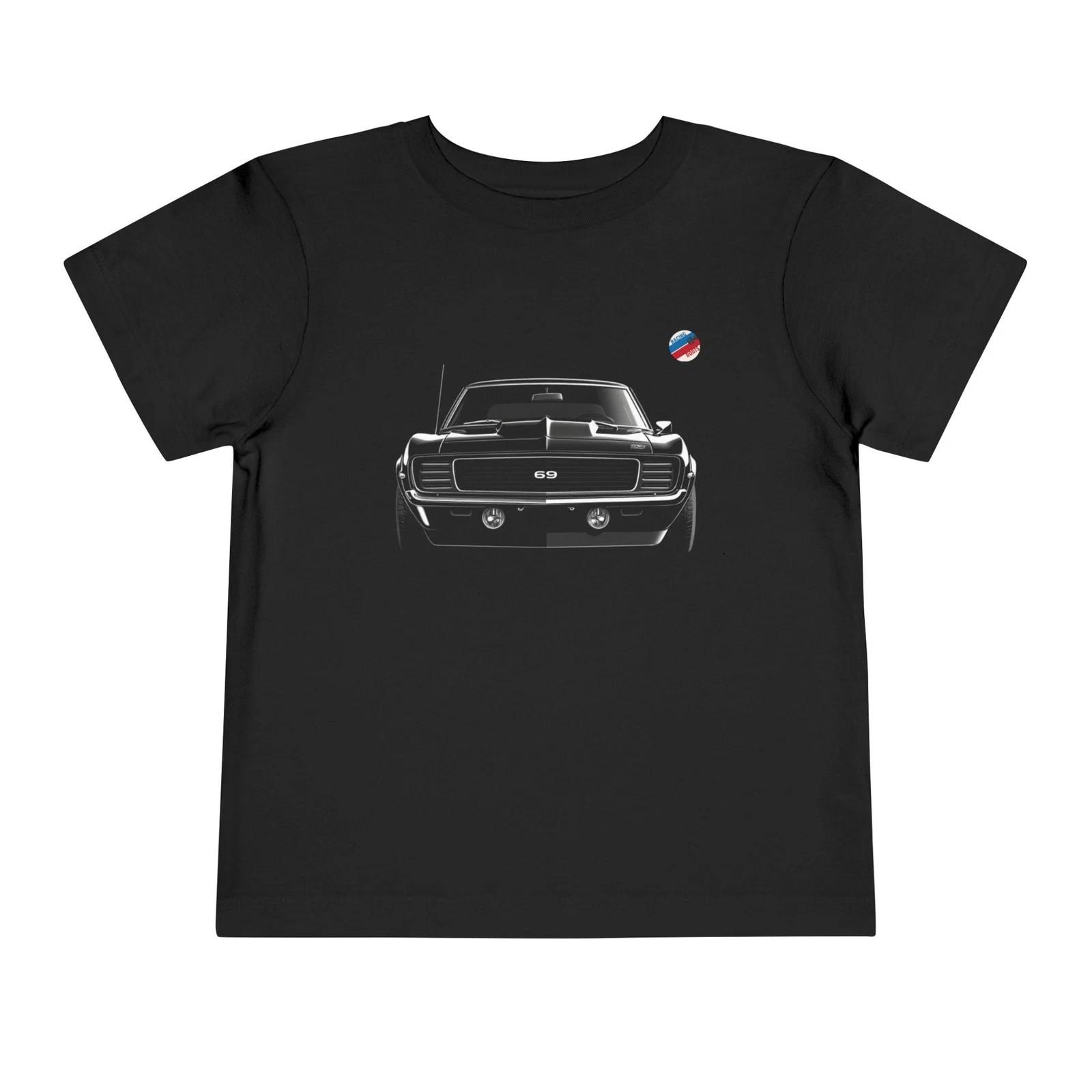 Toddler 1969 Camaro Front Black Muscle Car T-Shirt, Retro Graphic Tee M
