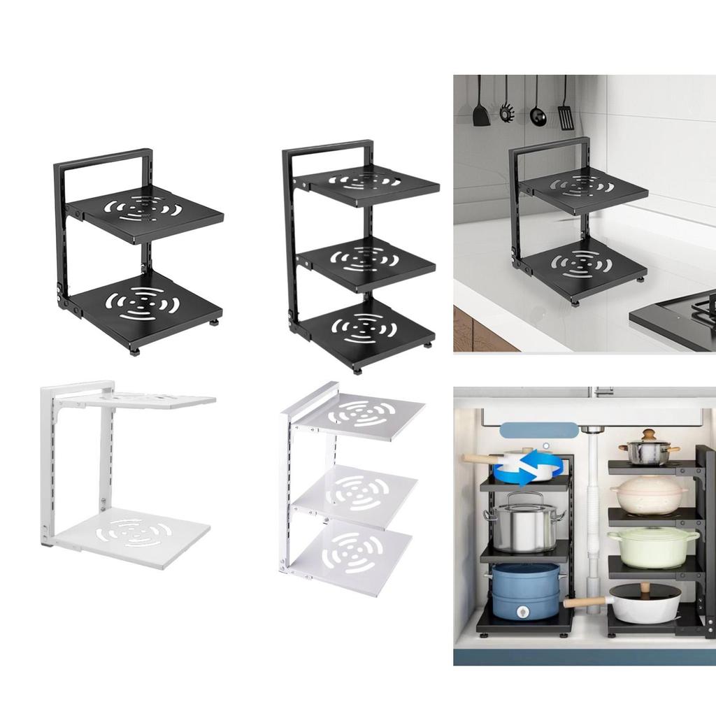 Pot and Pan Organizer Pot Storage Rack Adjustable Pan Stand Versatile Pan Holder