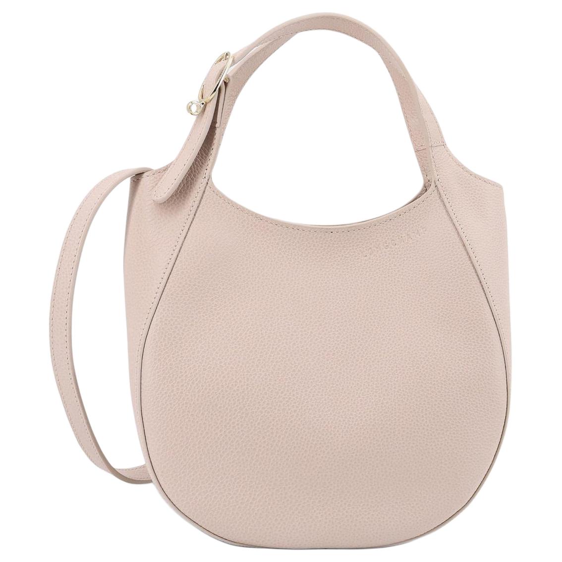 

Longchamp Le Foulonné Logo Jacquard Metal Hardware Leather Tote Bag Small Women Tote Bags Cream 10328021407 Basic Set (Bag+Dust Bag)