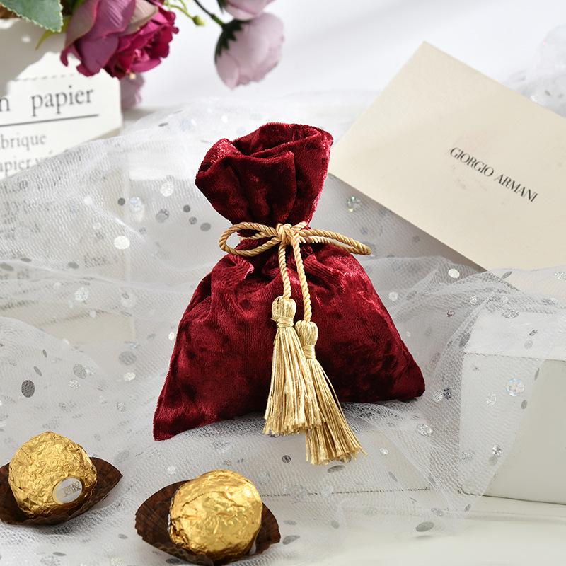 Velvet Wedding Candy Bags & Boxes - Creative Chinese Style for Marriage Celebrations