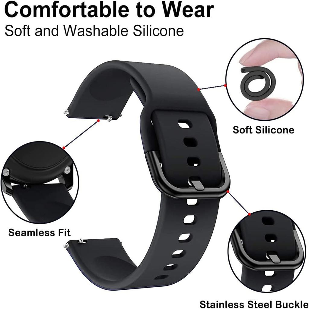 18mm 20mm 22mm Silicone Strap Watchbands For Samsung Galaxy Watch 42m 46mm Active 2 Gear S2 S3 Honor Amazfit BIP Huawei Watch Gt 2 Bracelet Wristband