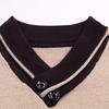 Men Sweater V Neck Knitted Contrast Colors Loose Spring Sweater for Daily Wear