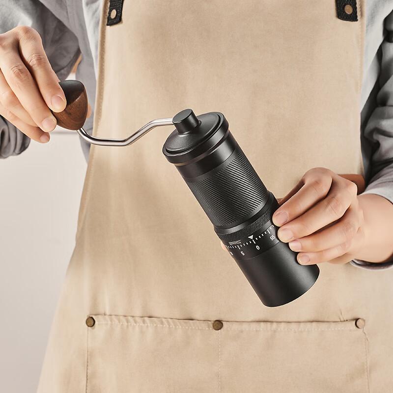 CLITON Hand-Crank Coffee Grinder, External Adjustable Scale Coffee Bean Grinder, Black