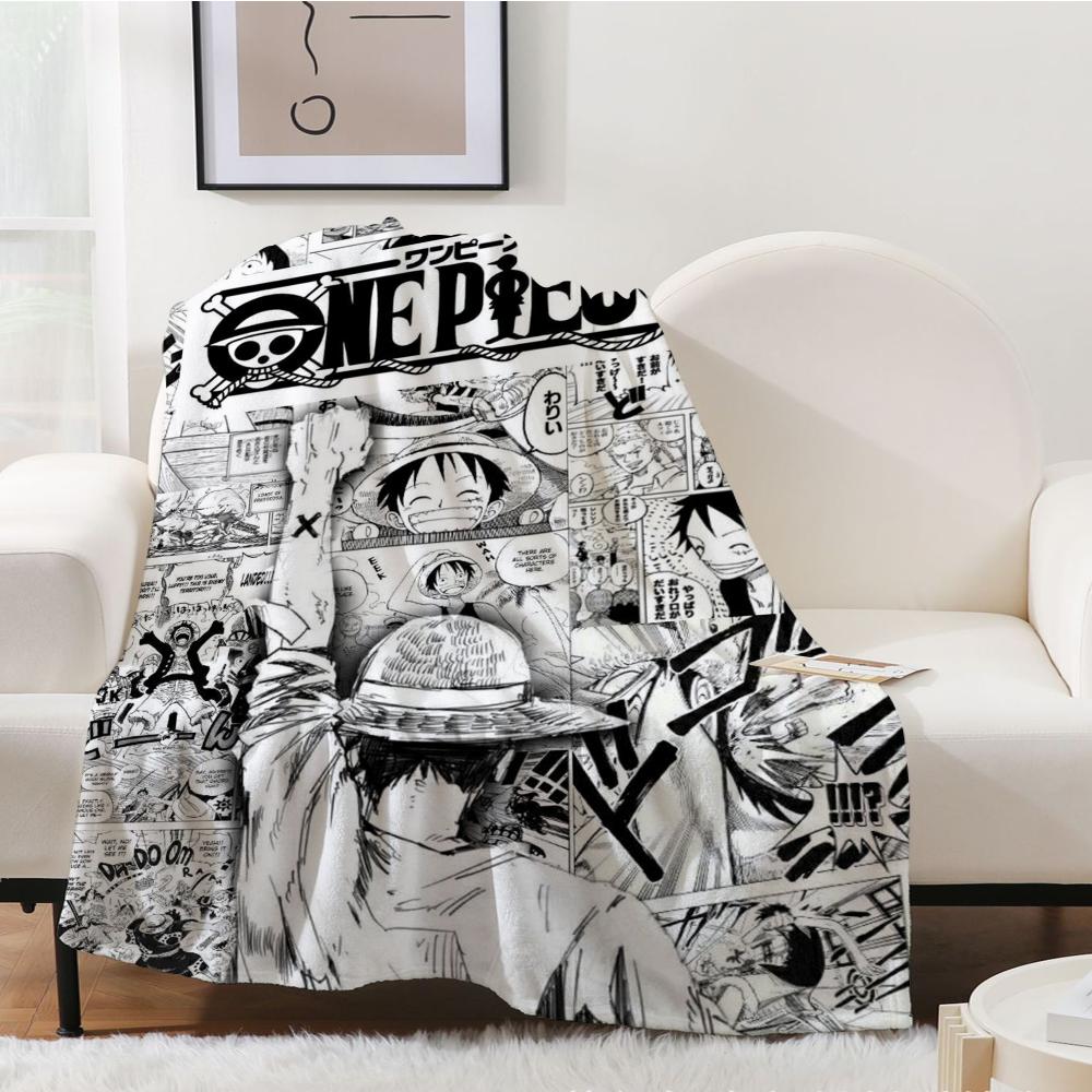 1Pz Coperta Plaid Anime O-One P-PieceS Estetica Portatile Casa Viaggio Campeggio Divano Picnic Spessa Calda Coperta in Flanella