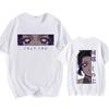 Hot Anime Kochou Shinobu Print T-Shirt Harajuku Anime Eyes Short Sleeve Demon Slayer Fashion Summer Unisex Shirt