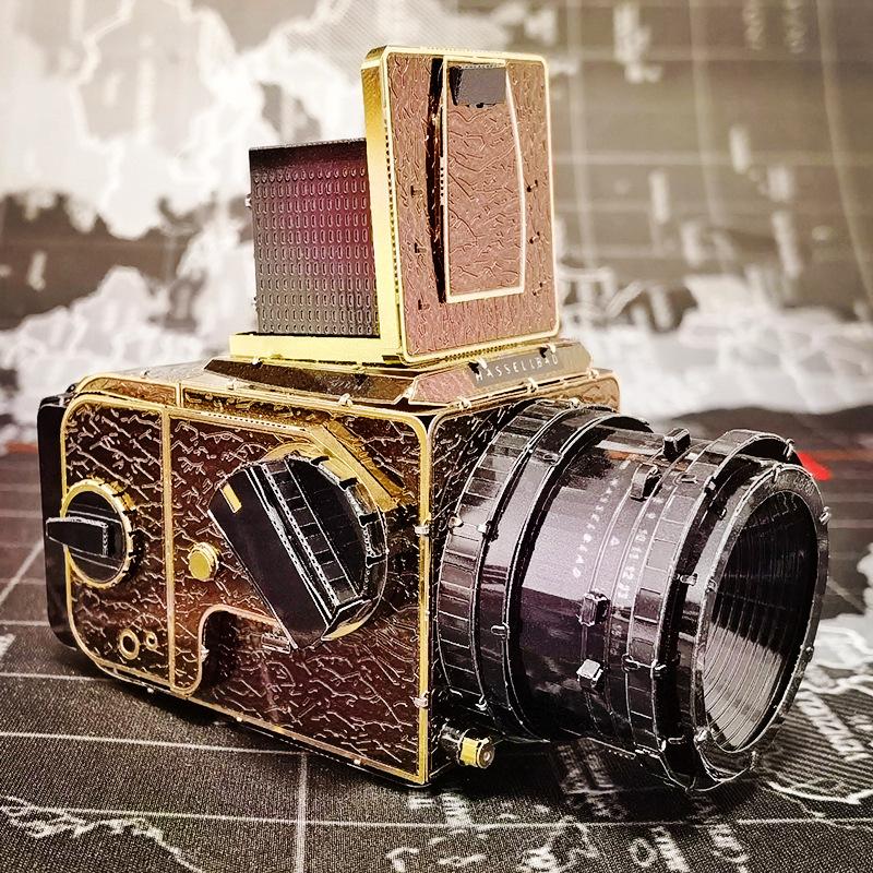 503CW Camera 3D Metal Puzzle Colour Simulation Camera Handmade DIY Assembly Model Kits Adult Jigsaw Puzzle Playthings Xmas Gifts