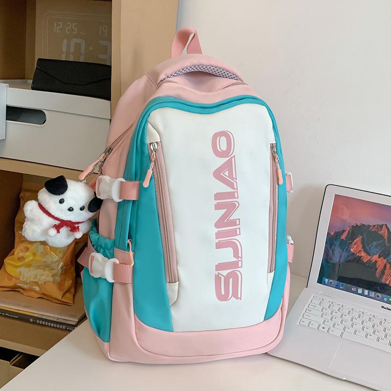 Girls with High Value Color-blocking Backpacks for Middle School Students Junior High School Students Primary School Students Backpacks