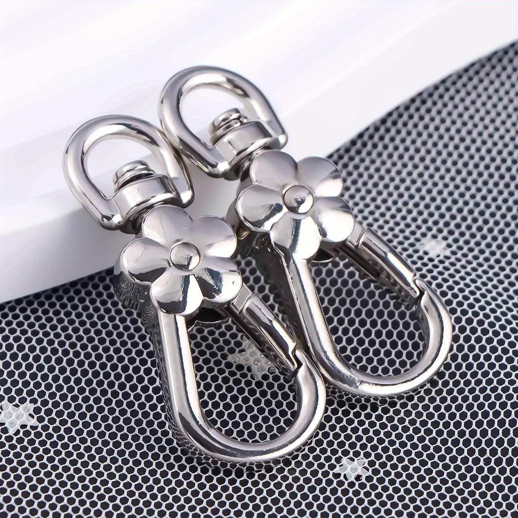 5 Stück Handtaschenverschlüsse Henkel Blume Karabiner Metallverschlüsse Drehauslöser-Clips Karabinerhaken Taschenschlüsselringe Schlüsselanhänger Taschenzubehör