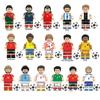 World Cup Football Star Athlete Building Block Doll Toy Children Assemble Model Bag Pyp