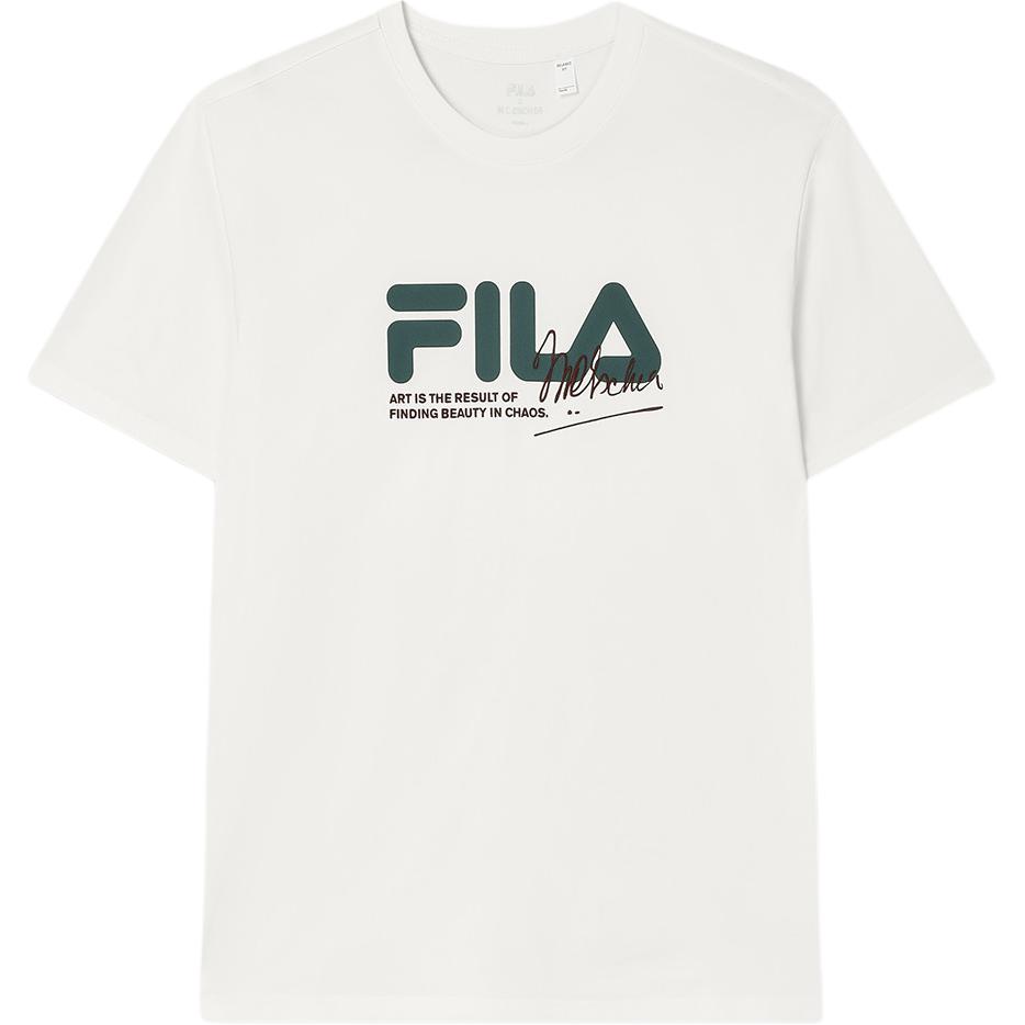 

New FILA x M.C.ESCHER HERITAGE SS25 T Shirt Men s Cloud White Color F11M538130F-WT XXXL（190/108A）