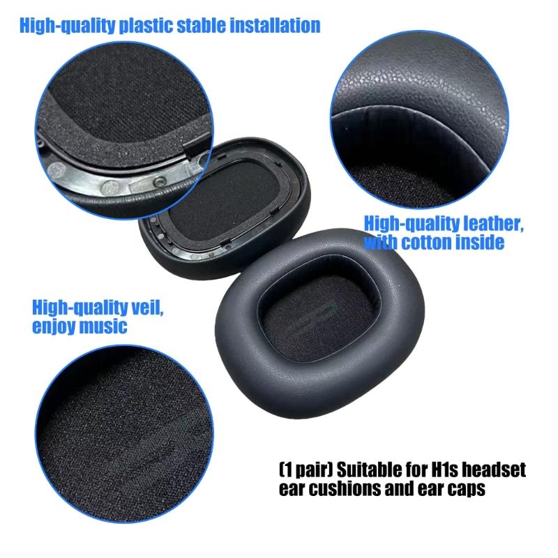 2Pieces Breathable Ear Pad for H1s Headphones Earmuff Ear Cushions Providing Noise Isolation and Easy Installation