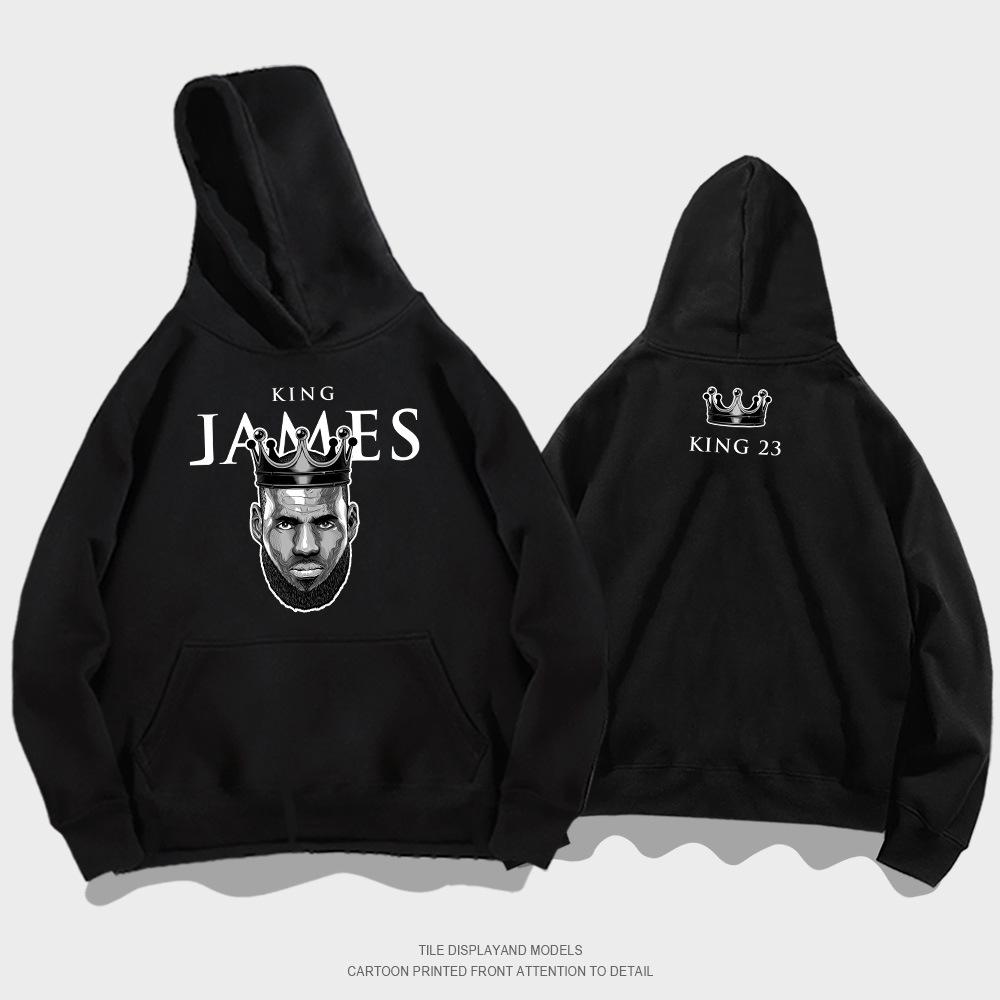 James Hooded Sweater Men s and Women s Trend Loose Shoulder Large Size Youth Student Casual Jacket Hoodie 150XXS
