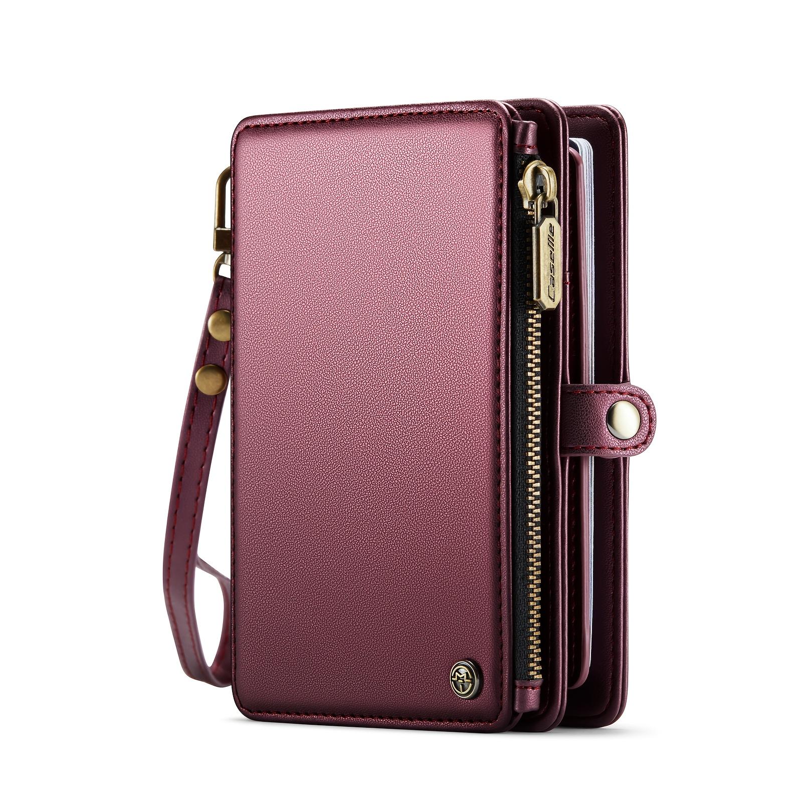 

Блокирующий RFID держатель для паспорта - Дорожный кошелек из искусственной кожи на молнии и с ремешком на запястье. Надежное хранение документов и карт. красный