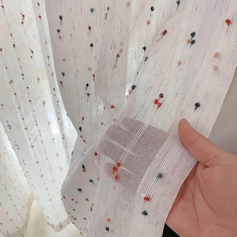 Perdea Scurtă cu Ciucuri și Dantelă, Perdea Transparentă pentru Birou, Bucătărie, Sufragerie, Cameră de Studiu, Dormitor, Tratament pentru Fereastră cu Intimitate, Decor Casă