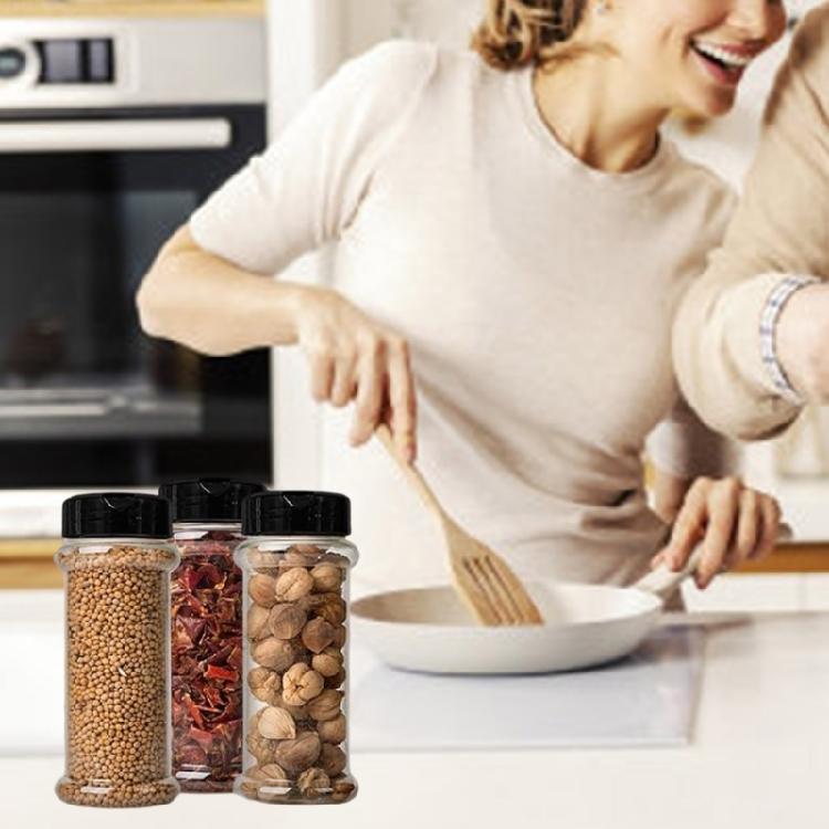 Pack of 8 Effective Spice Container Elegant Round Plastic Jars For Various Seasonings And More With Secure Lids