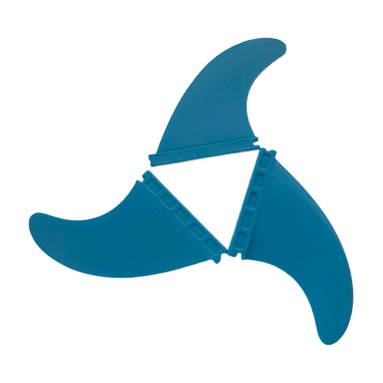 

3 Pcs SUPs Board Fins Lightweight Left Centers Right Fins Surfing Watershed Fin Stand-Up Paddle Board Surfboard Tail Fin синій