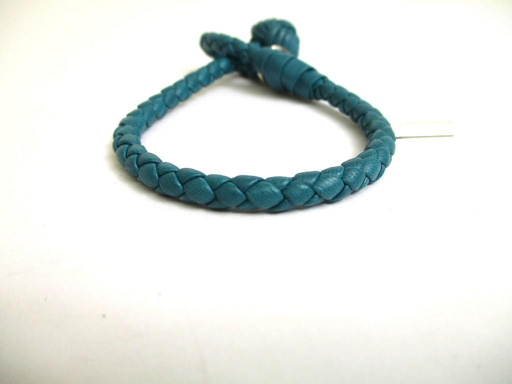 Authentic BOTTEGA BENETA Intrecciato Emerald Green Leather Bangle Bracelet S #a670  Refurbished