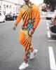 Men's Long Sleeve T-Shirts Sets Abstract Pattern 3D Print Sports T-Shirt Pants Suit Fashion Tracksuit 2-Piece Jogger Outfits