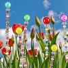 DIY Mini Garden Beaded Stakes Kit Wands Decor 8 Mini Garden Stakes,featuring 8 Threaded Rods,8 Hex Nuts,8 Vibrant Stopper Tops