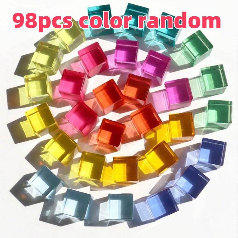 Acrylic Stacked Cube Building Blocks Children's Transparent Block Toys Indoor And Outdoor Games Children's Early Education Toys