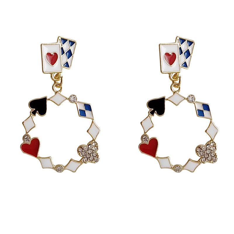 

Модные креативные серьги с подвесками в виде пик и красного персика One Size белый