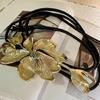 Exaggerated  Flower Belt PU Rope Belt Women Vintage Decorative Dresses Belt