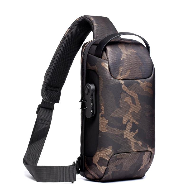 

Men s Usb Crossbody Bag Anti-Theft Shoulder Bags Waterproof Oxford Waist Bag Multifunction Short Travel Messenger Chest Pack