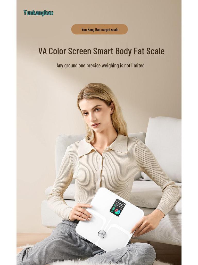Yun Kang Bao Smart Bluetooth WiFi Body Fat Scale with Eight Electrodes for Accurate Household Measurement