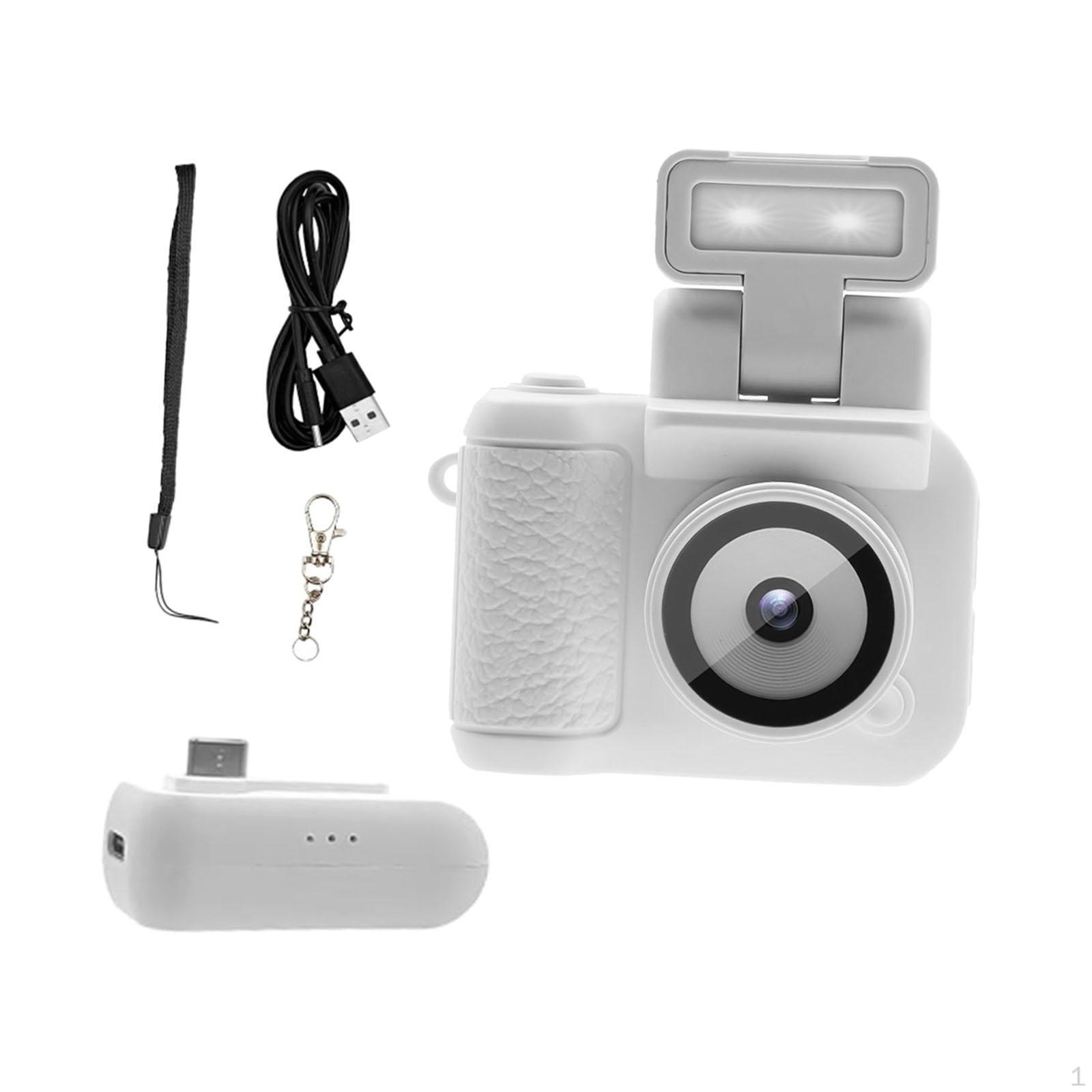 

Vintage Camcorder Recorder Portable Device Small with Flash Light Digital Camera for Vlogging Travel білий