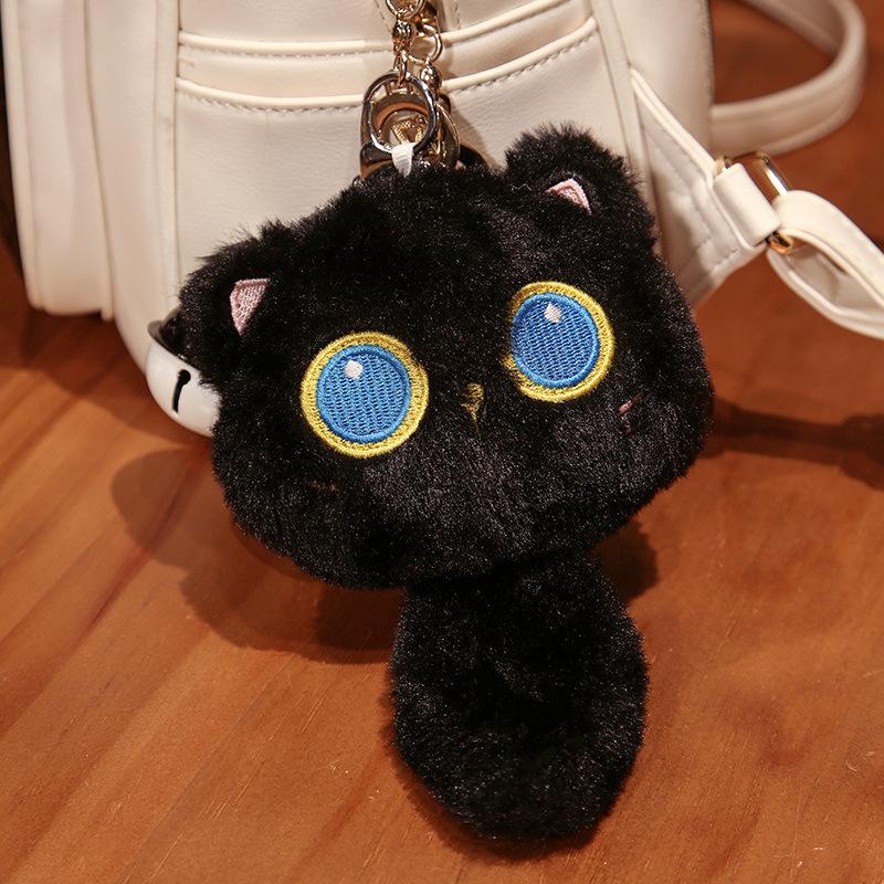 Japanese Fat Cat Plush Toy Doll Cute Black Cat Long Throw Pillow Children'S Bed Sleeping Kitten Doll Woman