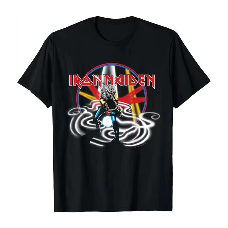 

Summer Popular Band Fer Maiden Iron Maiden Dark Rock Punk Loose Retro Oversized Short-sleeved T-shirt Women Clothing Graphic T Shirts XXXL зелений