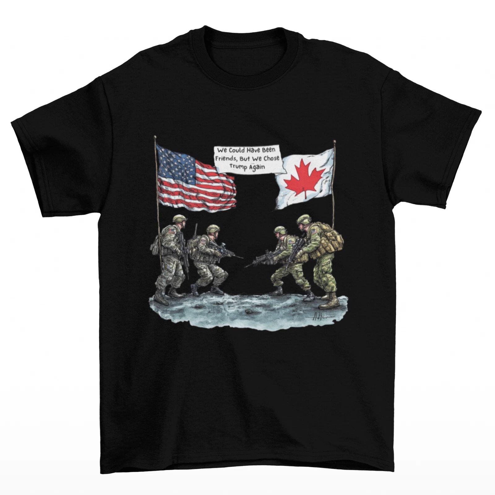 America Vs. Canada T-Shirt Unisex Cotton Adult Political MAGA Trump Democrat S
