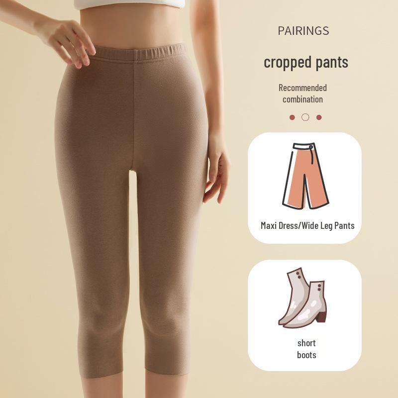 Women's High-Waist Velvet Fleece-Lined Thermal Pants - Seamless, Anti-Static, Cold-Proof Autumn Base Layer