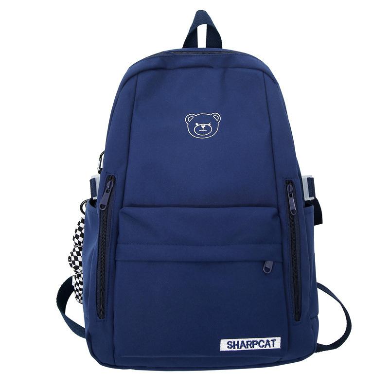 Schoolbag Backpack Women's Large Capacity Korean Version Harajuku High School Student Backpack Japanese Simple ins Style Junior High School Student 