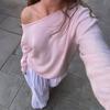 Casual Long-sleeved Tops Simple Solid Color Sweater for Women 2025 Autumn and Winter