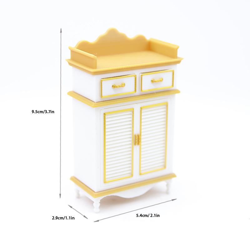 

1/12 Dollhouse Mini Cabinet Cupboard Model Dollhouse Furniture Ornament Dolls House Living Scene Decoration Pretend Play Toys A1