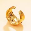 18K Gold-Plated Retro Geometric Crystal Open Ring for Women - Diamond Inlaid, Stainless Steel Jewelry