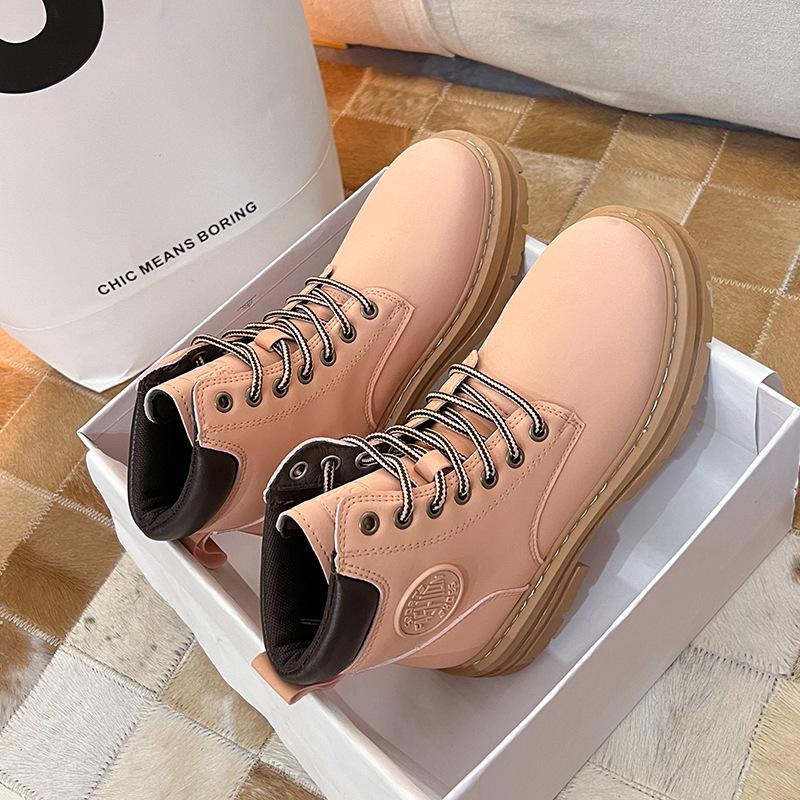 2025 spring new British student couple platform Martin boots Internet celebrity live street short boots men and women B801