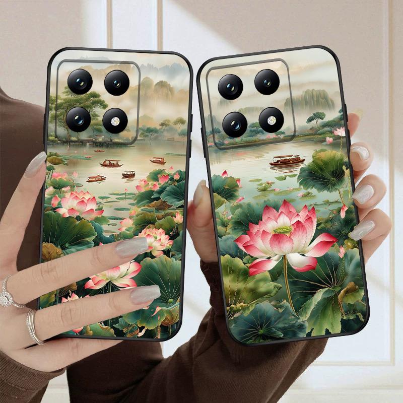 Ship and Red Lotus For Xiaomi Poco X7 M7 Pro 5G M5 X4Pro 4 M6 4G C65 C75 F6 F5 X6 5 7 X5 F7 Ultra M5S M4Pro 5G soft phone case
