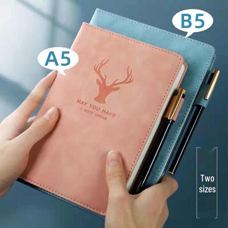 Thickened Leather Deer Head Notebook - Professional Office & Business Use